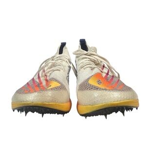 New Balance Fuel Cell Spiked Track Shoes White and Orange Athletic